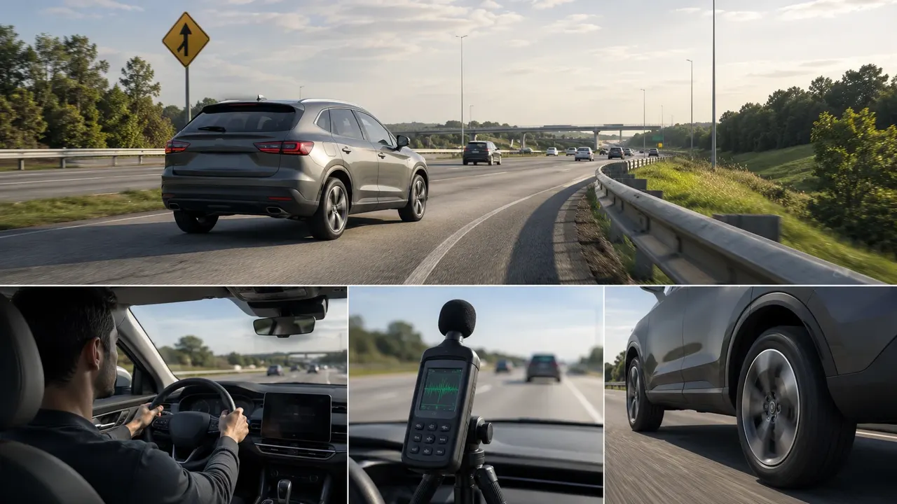 Generic vehicle merging onto a highway during a platform test